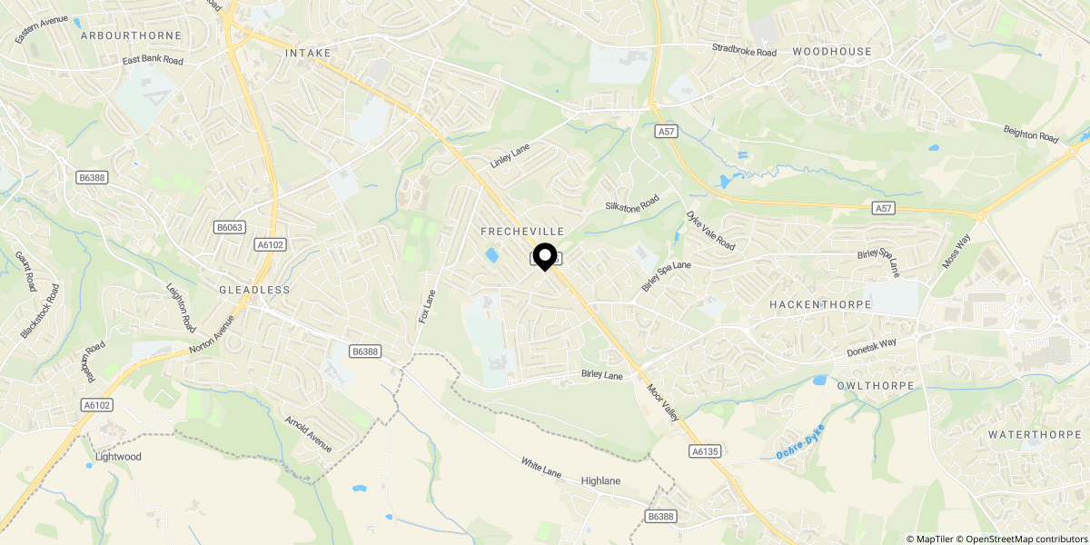 Approximate location of Smalldale Road, Sheffield, S12 4YE