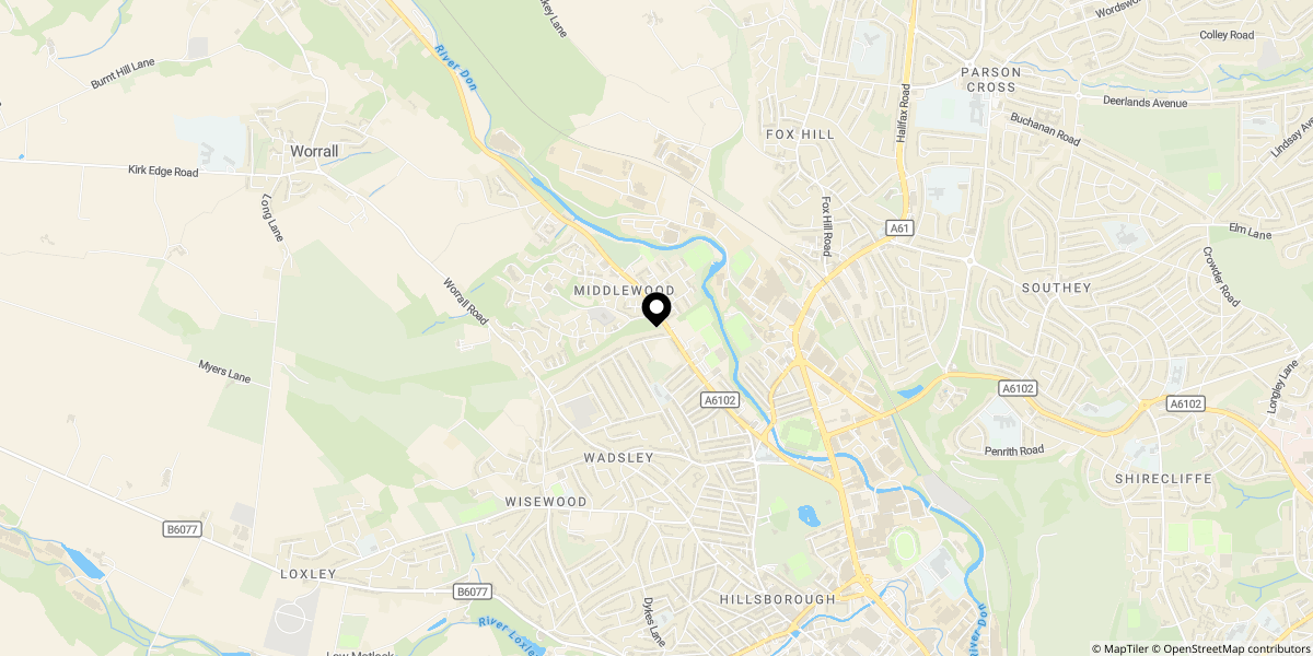 Approximate location of Don Avenue, Wadsley, S6 4AE