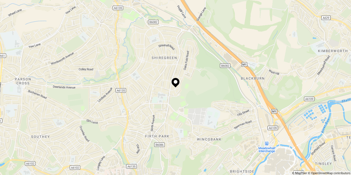 Approximate location of Mason Lathe Road, Sheffield, S5 0TQ