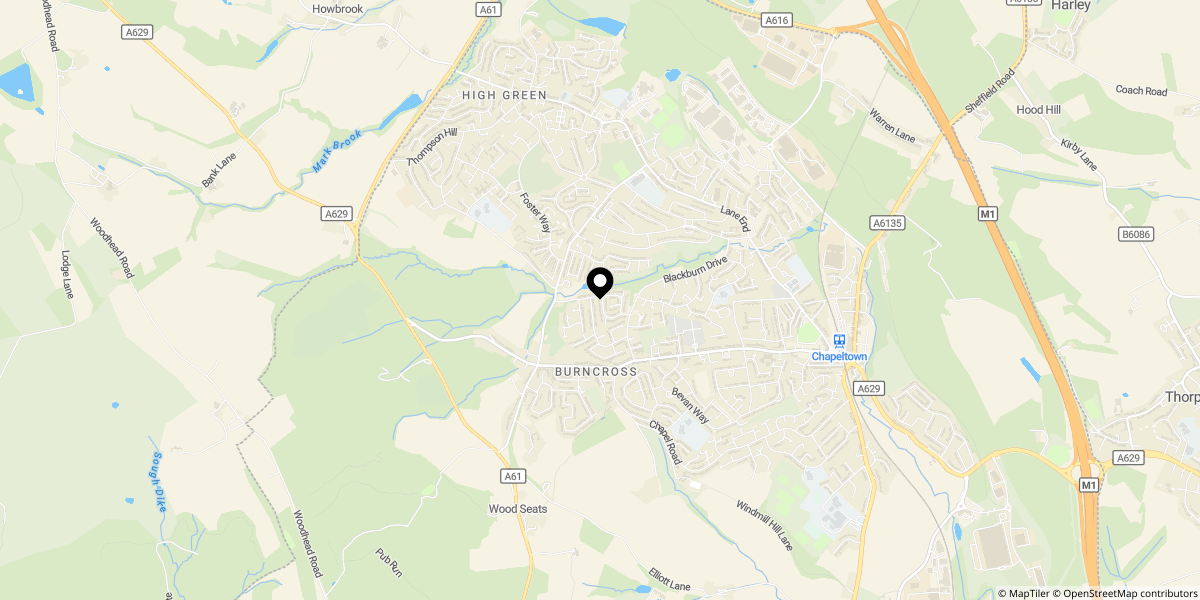 Approximate location of Stanley Road, Burncross, Sheffield, S35 2XD