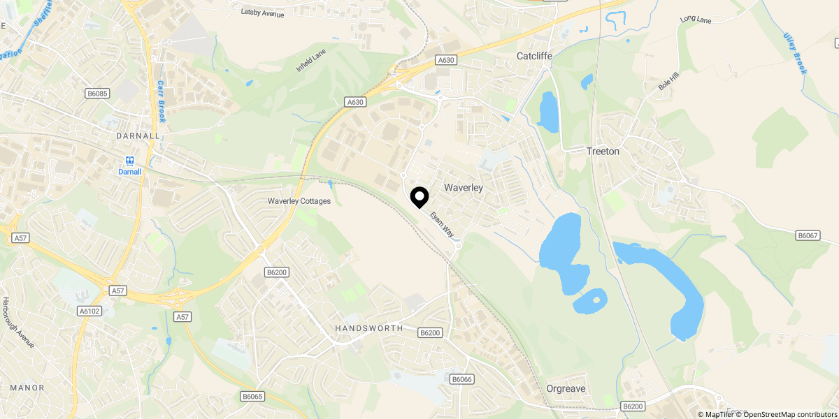 Approximate location of Parwich Court, Waverley, S60 8AB