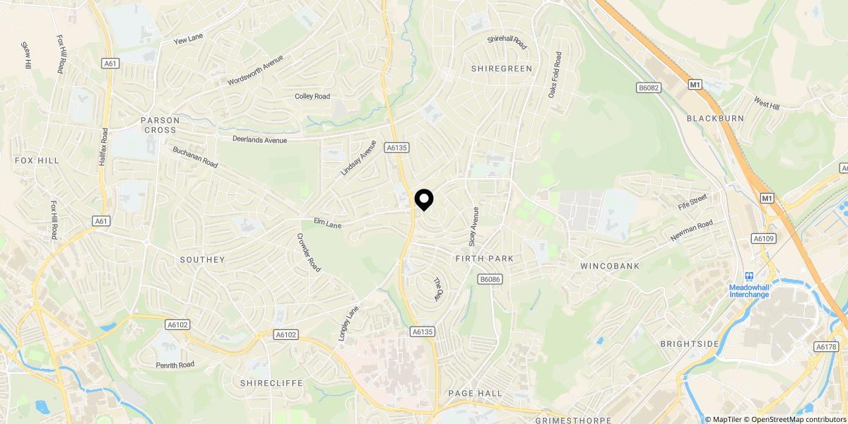 Approximate location of Dial Way, Sheffield, S5 6LG