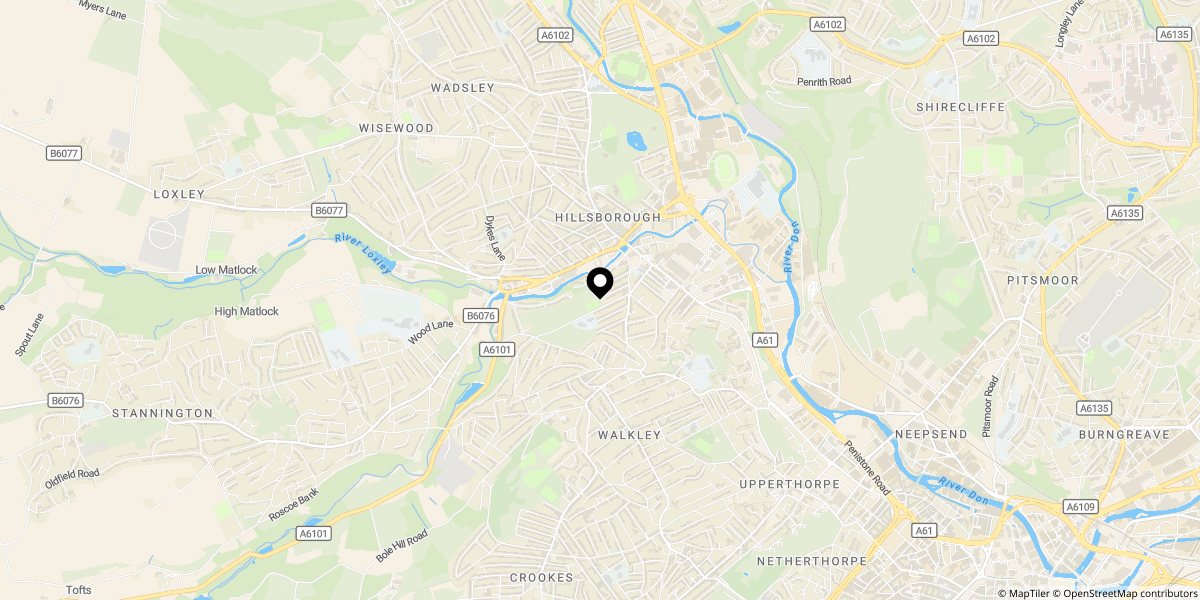 Approximate location of Morley Street, Walkley, Sheffield, S6 2PL