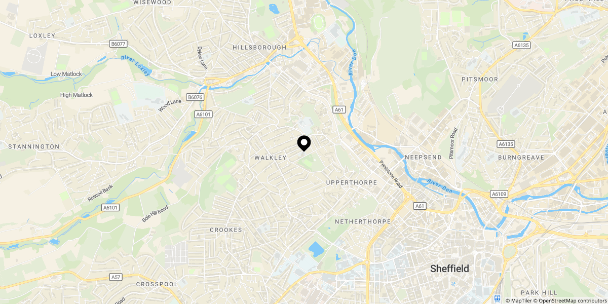 Approximate location of Cundy Street, Walkley, Sheffield, S6 2WJ