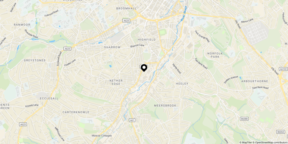 Approximate location of Steade Road, Sheffield, S7 1DT