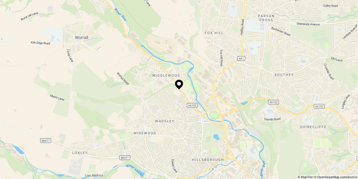 Approximate location of Langsett Avenue, Sheffield, S6 4AA