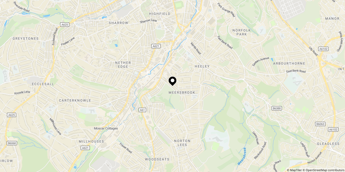 Approximate location of Victoria Park, 4 Valley Road, Meersbrook, S8 9FY