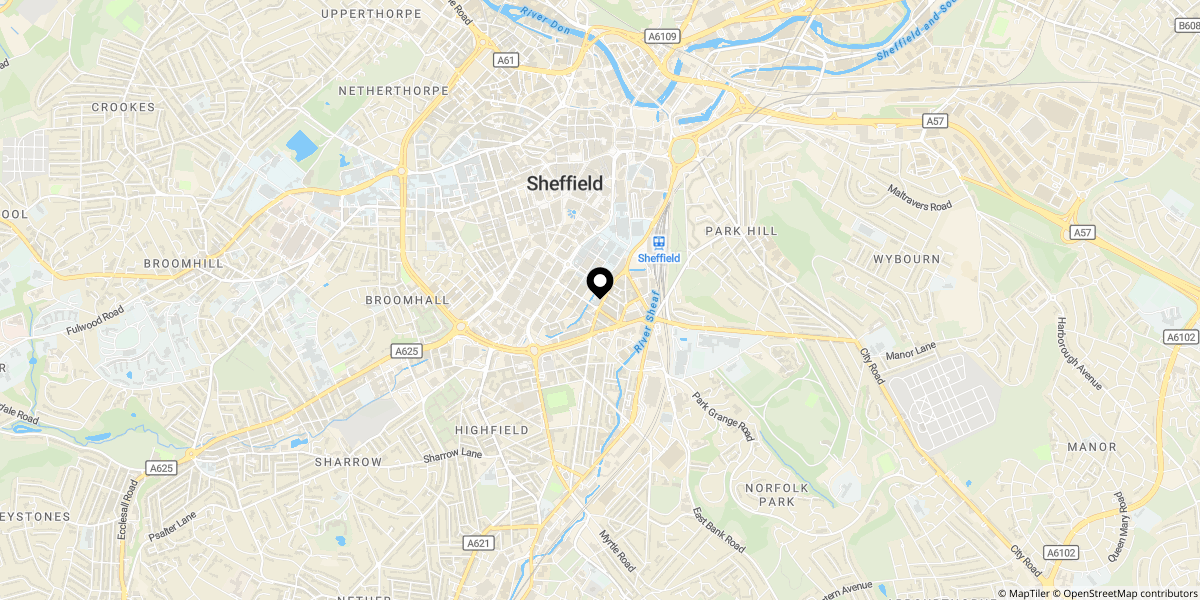 Approximate location of Furnival Street, Sheffield, S1 4QS