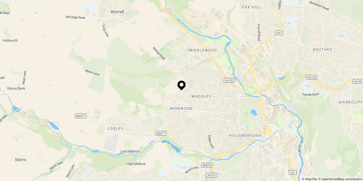 Approximate location of Laird Road, Sheffield, S6 4BT