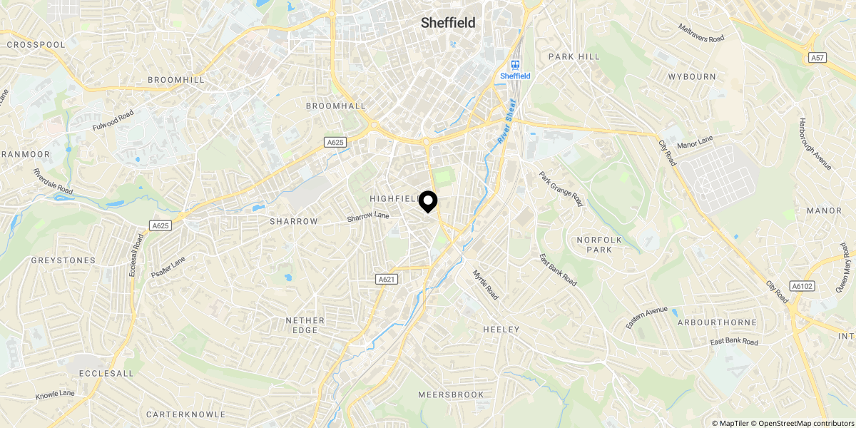 Approximate location of Anchor Point, 323 Bramall Lane, Sheffield, S2 4RQ